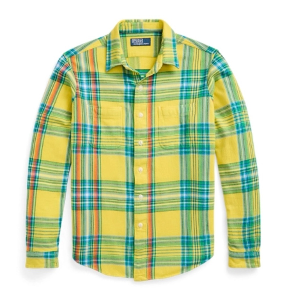 Polo by Ralph Lauren Yellow and Green Casual Button Down Shirt